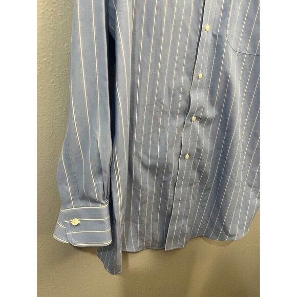 Brooks Brothers Non Iron Striped Dress Shirt Cotton Poplin Polo Size 16/33 - Picture 4 of 10